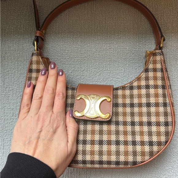 MEDIUM AVA TRIOMPHE BAG in Tartan Textile and calfskin - Picture 2 of 9